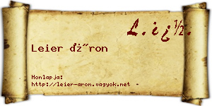 Leier Áron névjegykártya